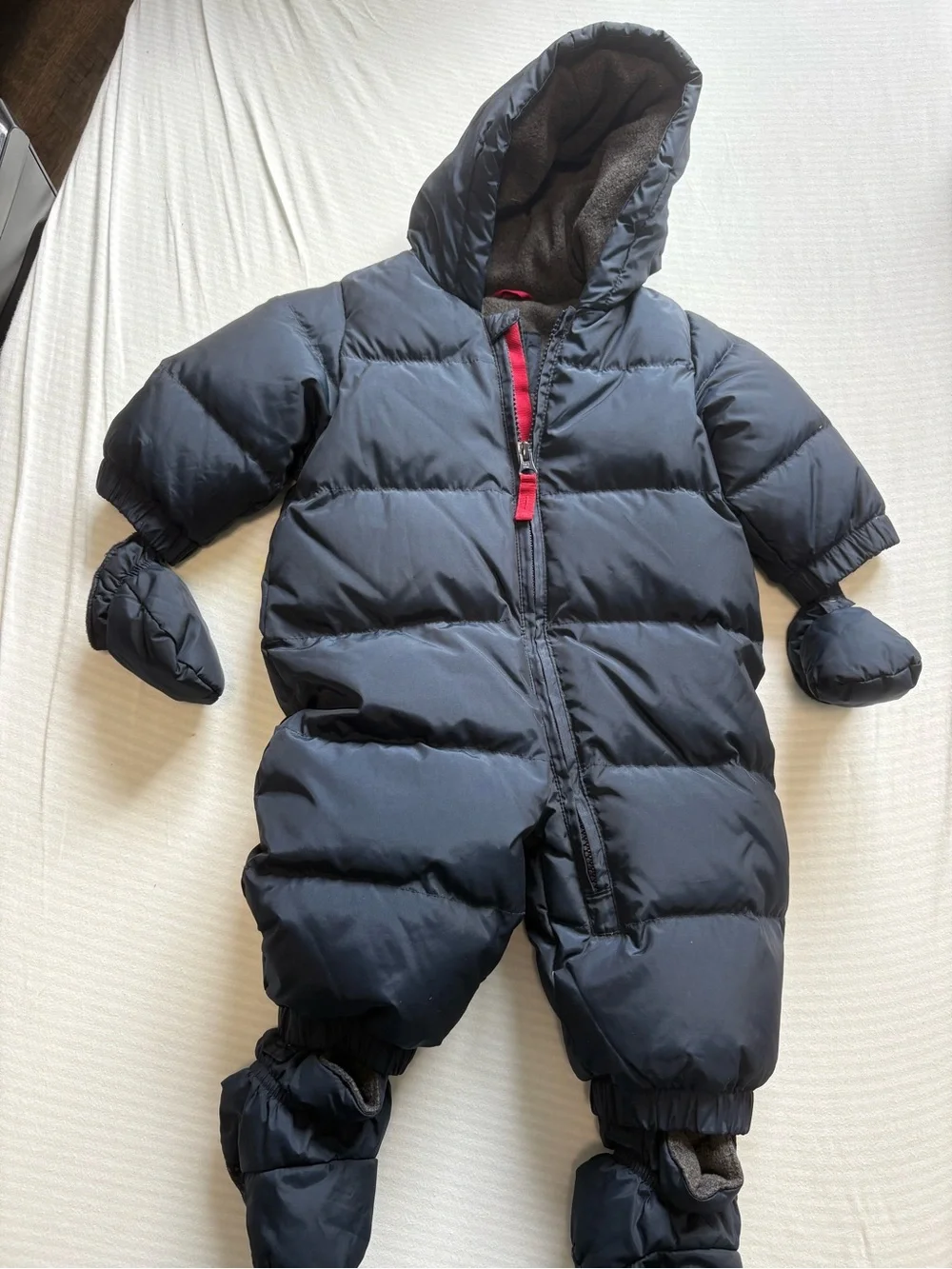 GAP Navy Puffer One-Piece Snowsuit with Hood